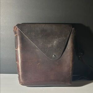 Elegant Dark Brown Leather Messenger Bag